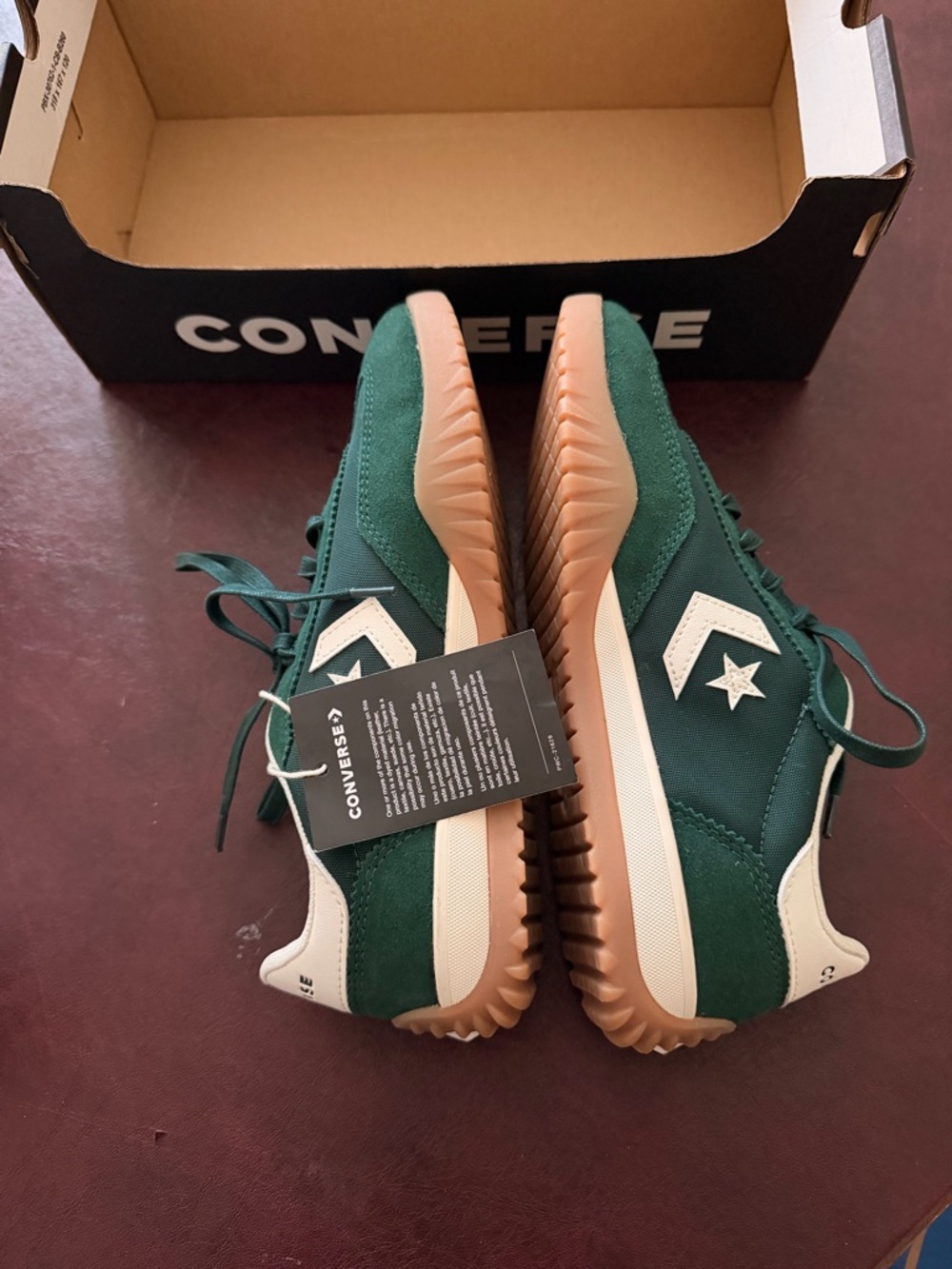 Converse Dark Green Suede Low-Top Sneakers with White Trim unisex men 6.5 women8 - Picture 5 of 7